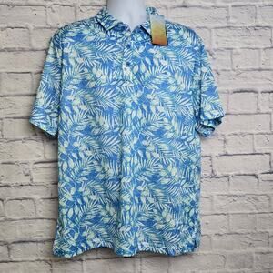 NWT Ocean + Coast Shirt Mens Size Large Blue Tropical Polo UPF